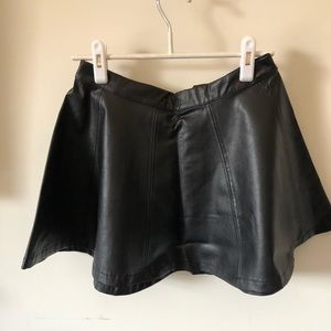 Pull & Bear Leather (fake) Skater Skirt